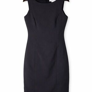 Josephine Chaus Womens Dress 12 Black 100% Silk Sheath Zip Up Career Minimalist‎